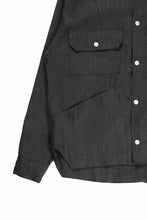 画像をギャラリービューアに読み込む, A.F ARTEFACT HERRINGBONE LINEN MILITARY SHIRTS (BLACK)