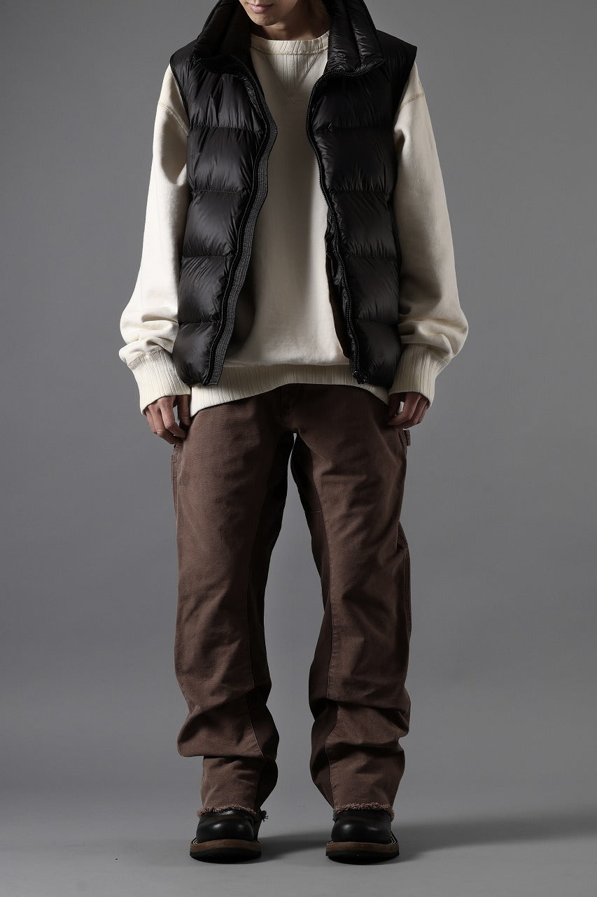 Ten c ASO DOWN VEST / PIECE DYED RIPSTOP 10 DEN + OJJ 11oz (BLACK)