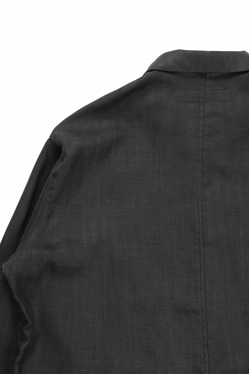 A.F ARTEFACT HERRINGBONE LINEN MILITARY SHIRTS (BLACK)