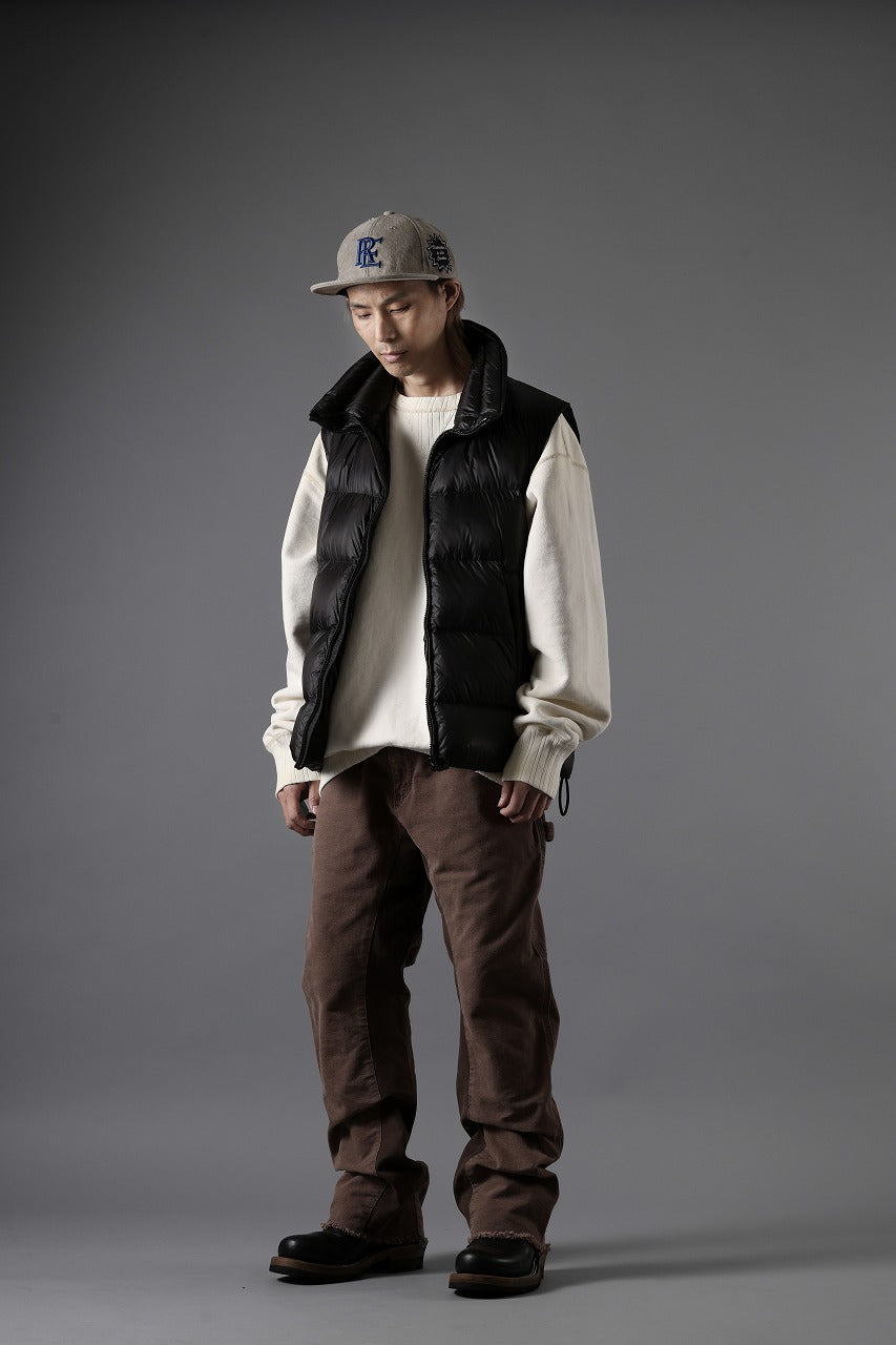 Ten c ASO DOWN VEST / PIECE DYED RIPSTOP 10 DEN + OJJ 11oz (BLACK)