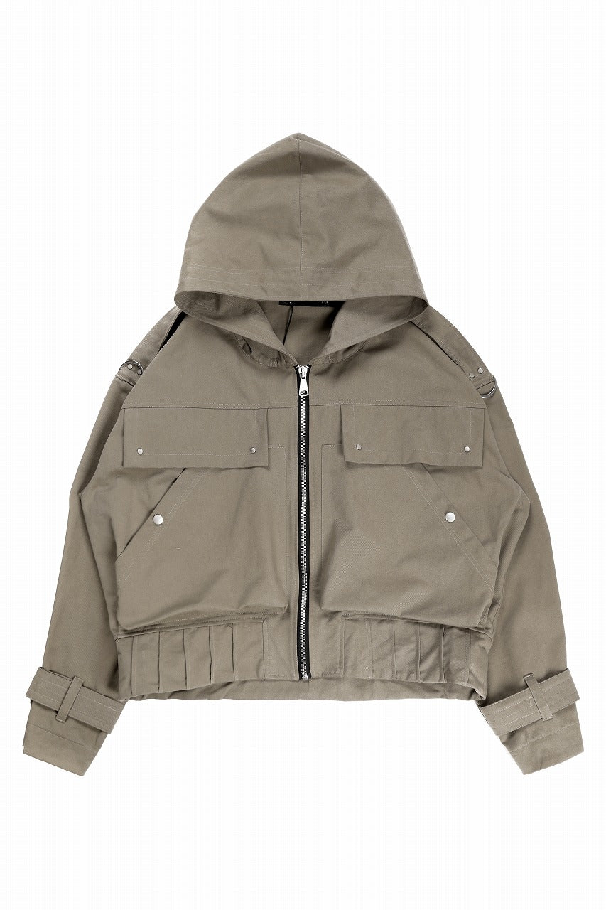 A.F ARTEFACT TWILL MILITARY HOODIE BLOUSON (KHAKI)