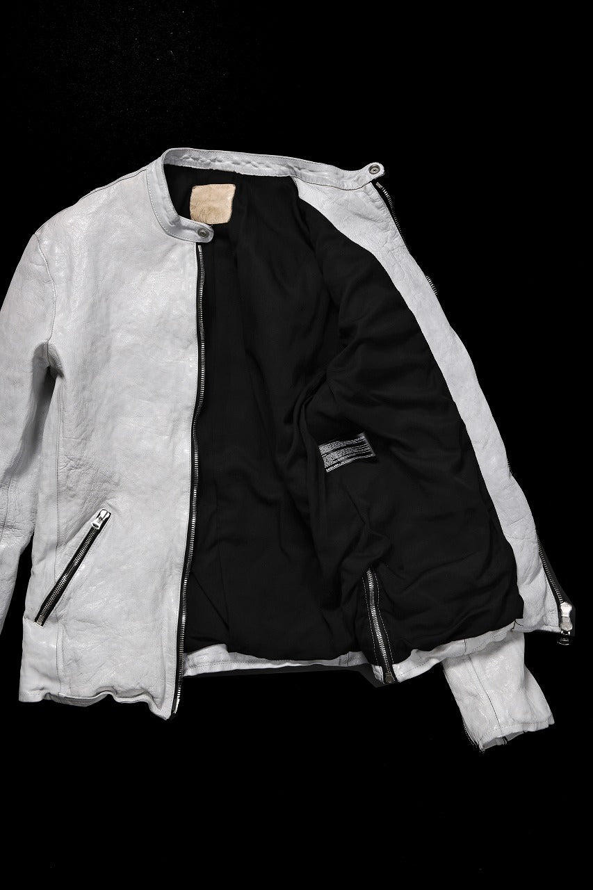 ISAMU KATAYAMA BACKLASH JP-CALF NATURAL DYED GARMENT-WASH SINGLE RIDERS (WHITE)