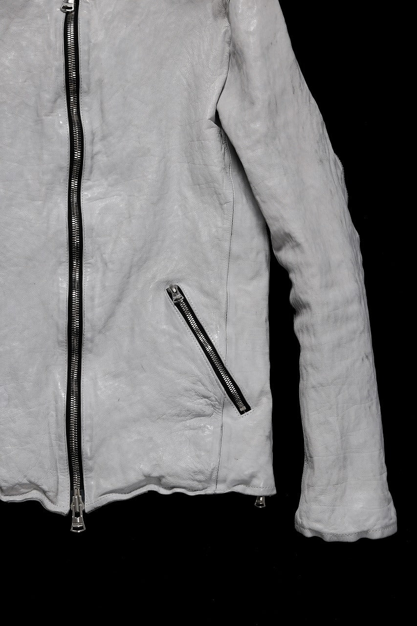 ISAMU KATAYAMA BACKLASH JP-CALF NATURAL DYED GARMENT-WASH SINGLE RIDERS (WHITE)