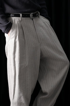画像をギャラリービューアに読み込む, N/07 3 STITCHES WIDE TAPERED TROUSERS / HEAVY C/LI BUTCHER STRIPES (BEIGE)