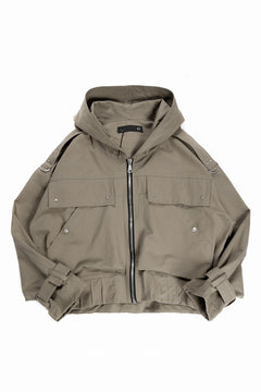 画像をギャラリービューアに読み込む, A.F ARTEFACT TWILL MILITARY HOODIE BLOUSON (KHAKI)