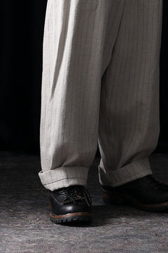 画像をギャラリービューアに読み込む, N/07 3 STITCHES WIDE TAPERED TROUSERS / HEAVY C/LI BUTCHER STRIPES (BEIGE)