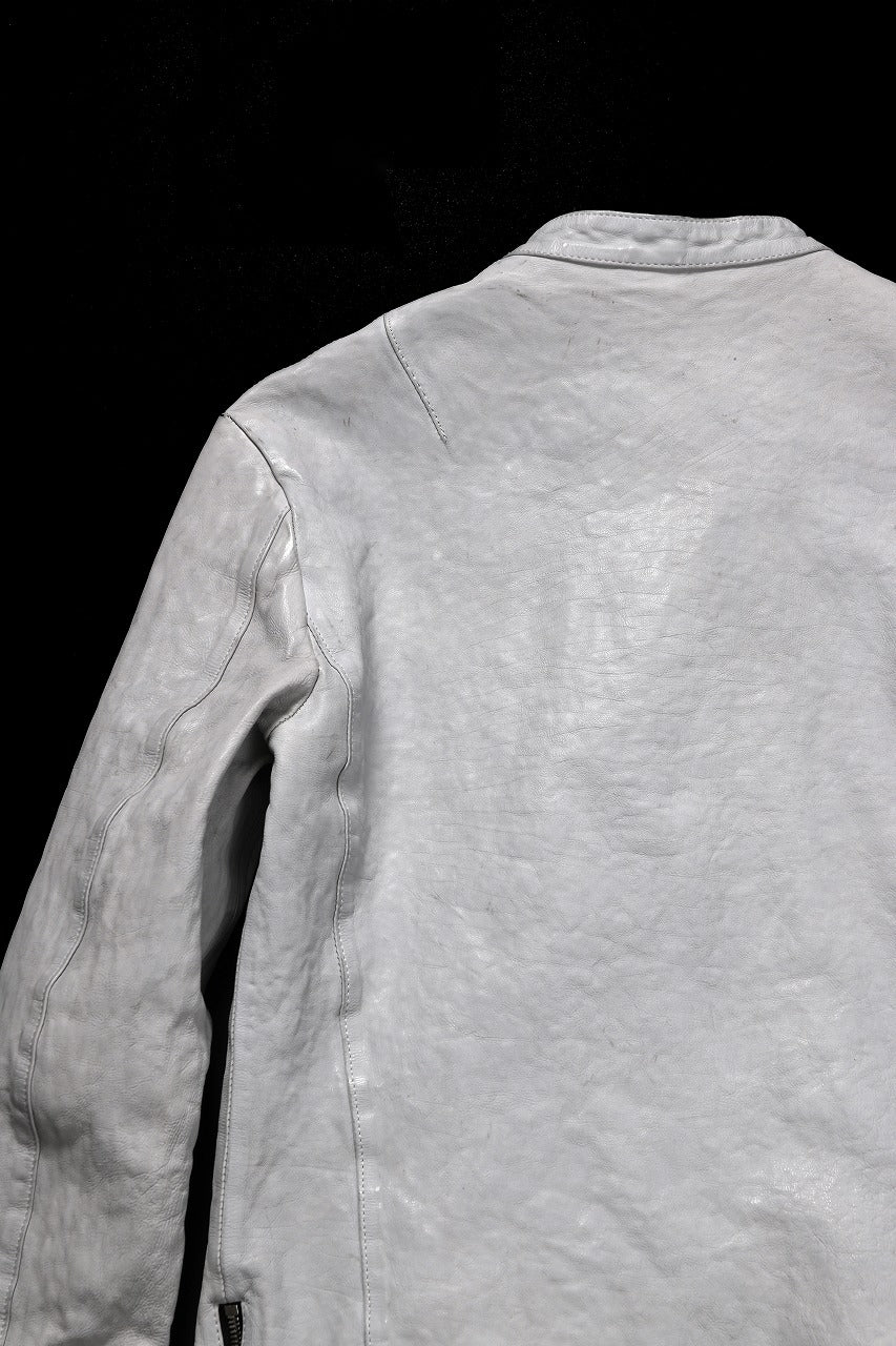ISAMU KATAYAMA BACKLASH JP-CALF NATURAL DYED GARMENT-WASH SINGLE RIDERS (WHITE)