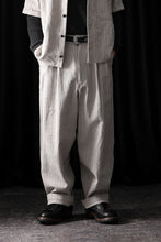 画像をギャラリービューアに読み込む, N/07 3 STITCHES WIDE TAPERED TROUSERS / HEAVY C/LI BUTCHER STRIPES (BEIGE)