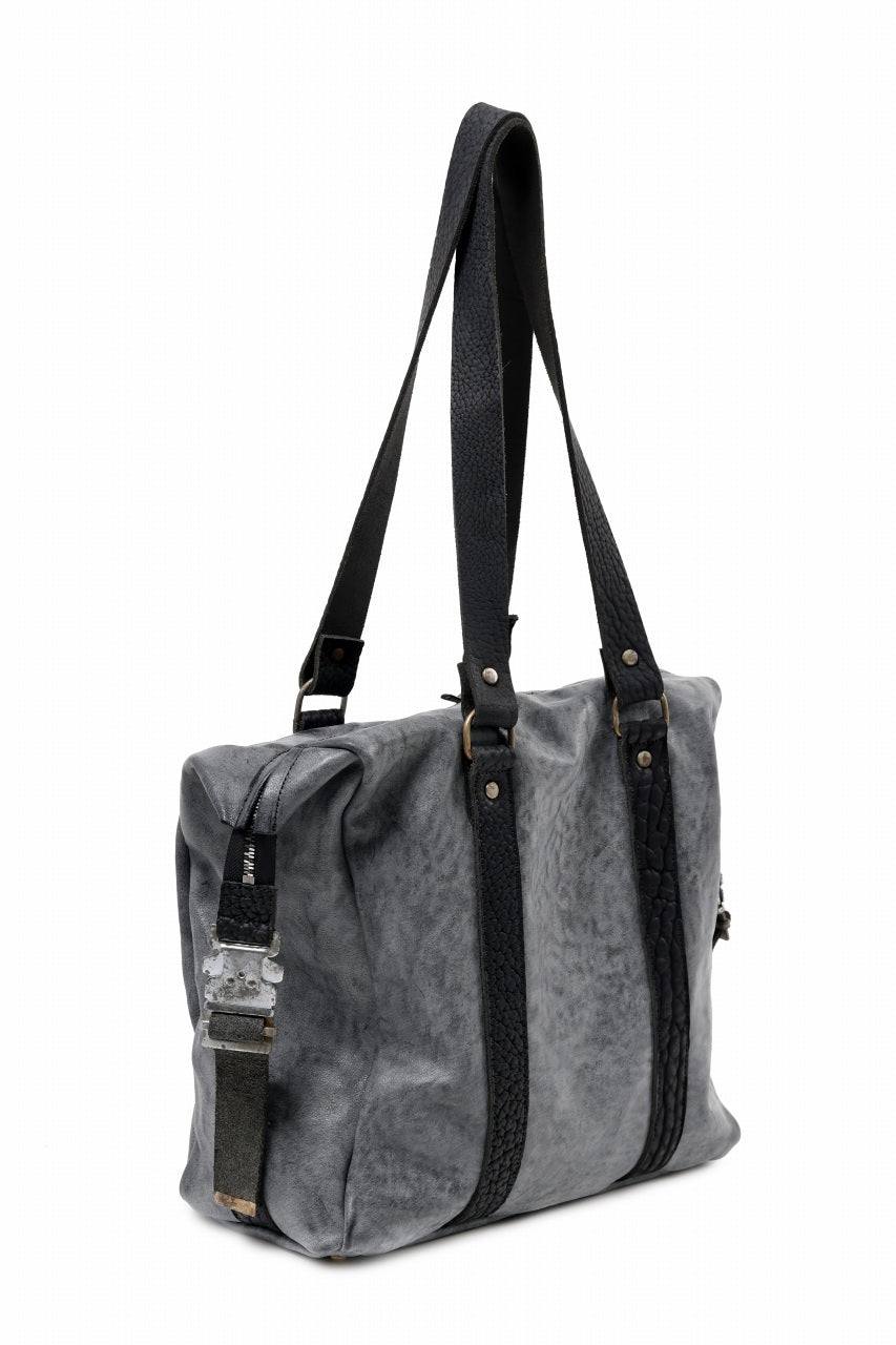 Load image into Gallery viewer, ierib exclusive Dr-Bag Small wt. Strap Belt / White Waxed Shrunken Horse (BLACK)