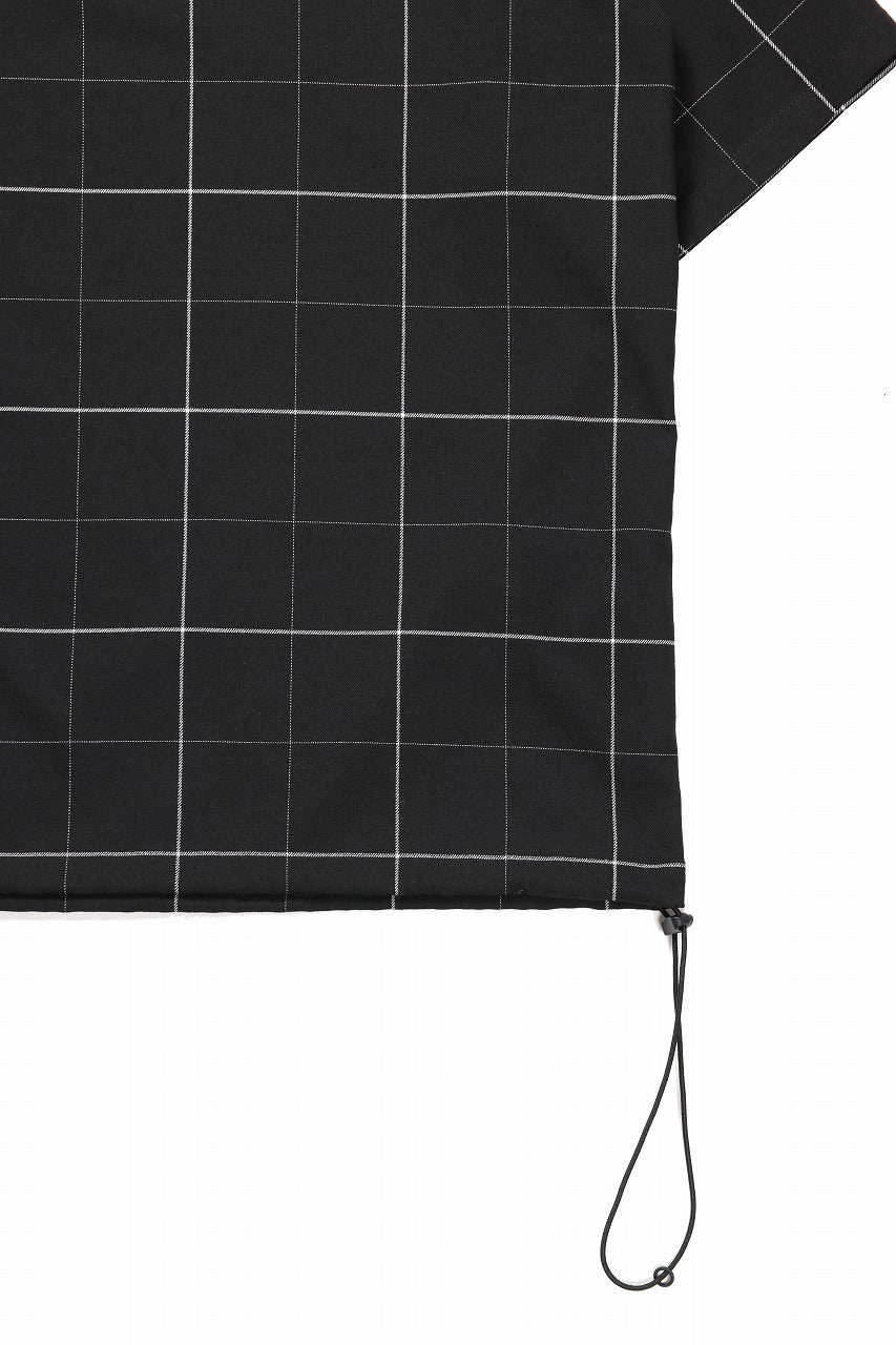 画像をギャラリービューアに読み込む, N/07 exclusive MOCK NECK HALF SLEEVE PULLOVER / WINDOWPANE CHECK TR TWILL (BLACK)