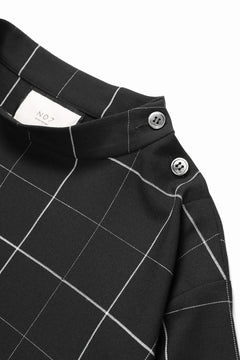 画像をギャラリービューアに読み込む, N/07 exclusive MOCK NECK HALF SLEEVE PULLOVER / WINDOWPANE CHECK TR TWILL (BLACK)
