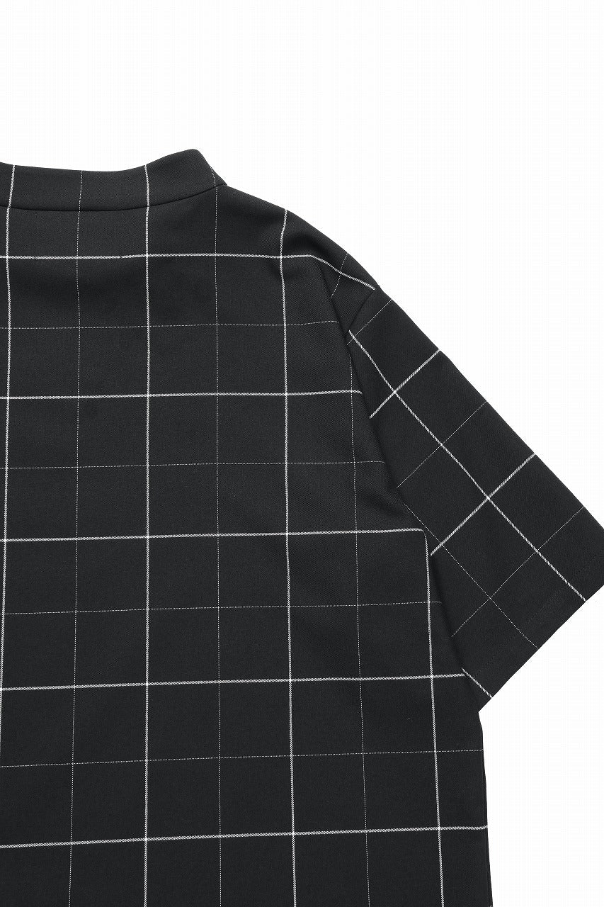 画像をギャラリービューアに読み込む, N/07 exclusive MOCK NECK HALF SLEEVE PULLOVER / WINDOWPANE CHECK TR TWILL (BLACK)