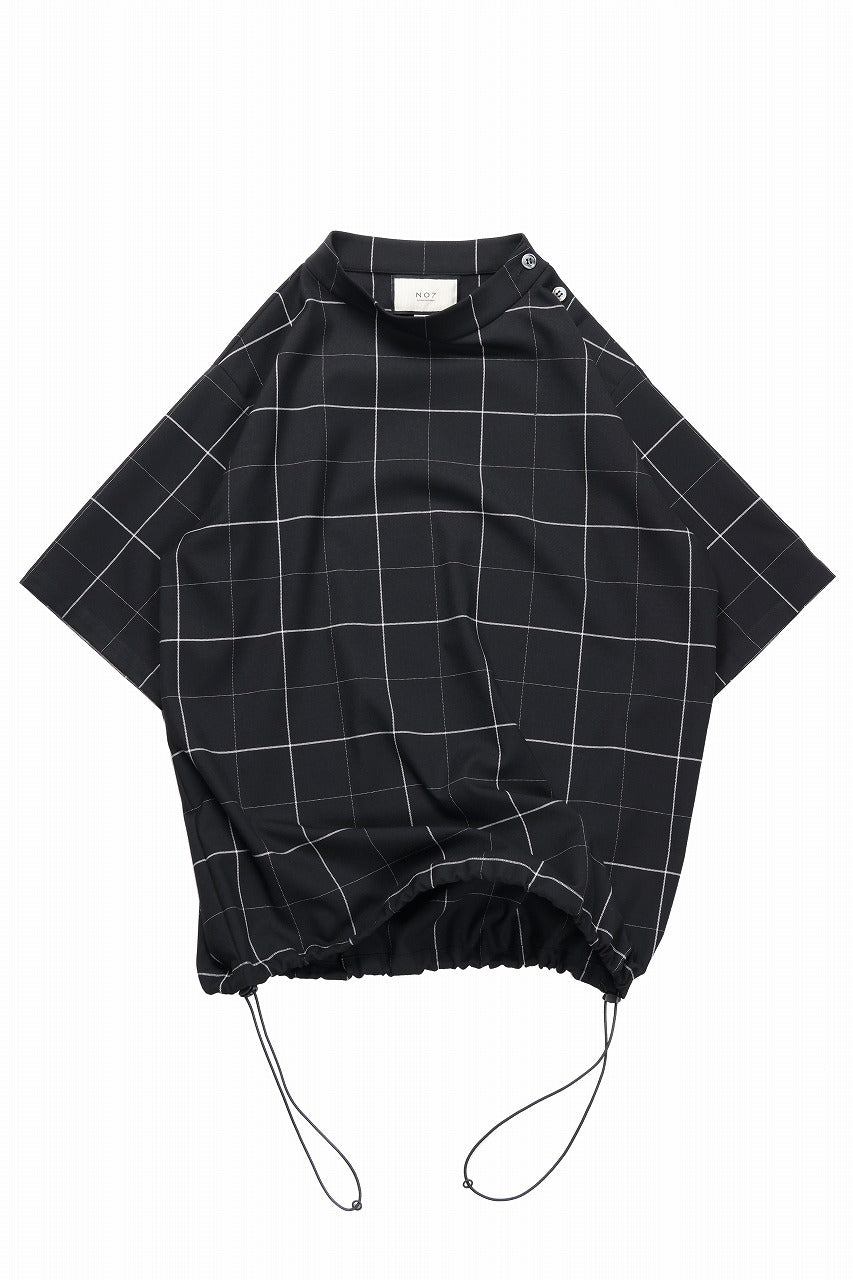 N/07 exclusive MOCK NECK HALF SLEEVE PULLOVER / WINDOWPANE