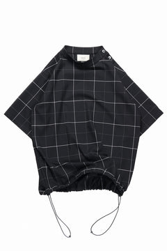 画像をギャラリービューアに読み込む, N/07 exclusive MOCK NECK HALF SLEEVE PULLOVER / WINDOWPANE CHECK TR TWILL (BLACK)