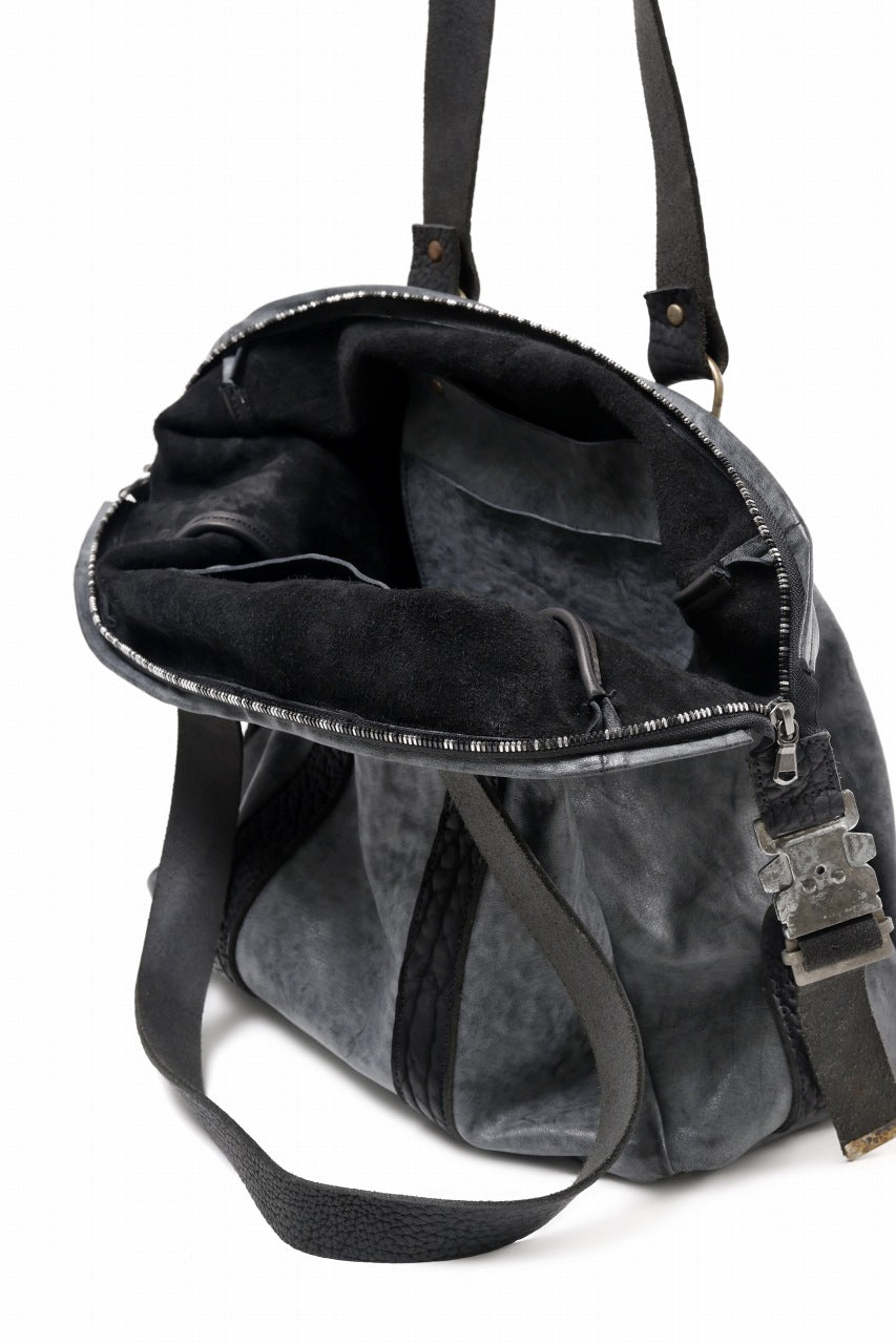 ierib exclusive Dr-Bag Small wt. Strap Belt / White Waxed Shrunken Horse (BLACK)