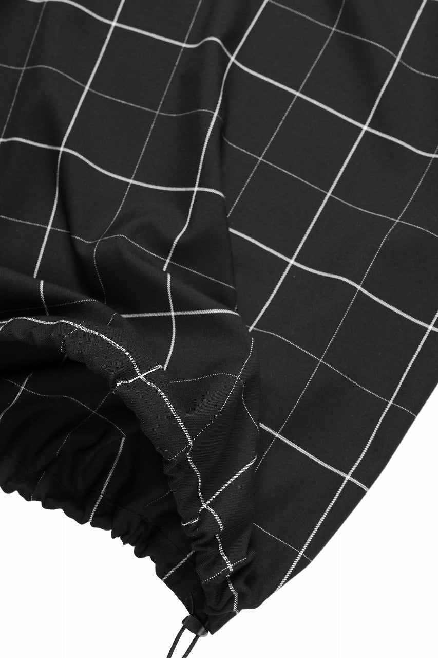 画像をギャラリービューアに読み込む, N/07 exclusive MOCK NECK HALF SLEEVE PULLOVER / WINDOWPANE CHECK TR TWILL (BLACK)