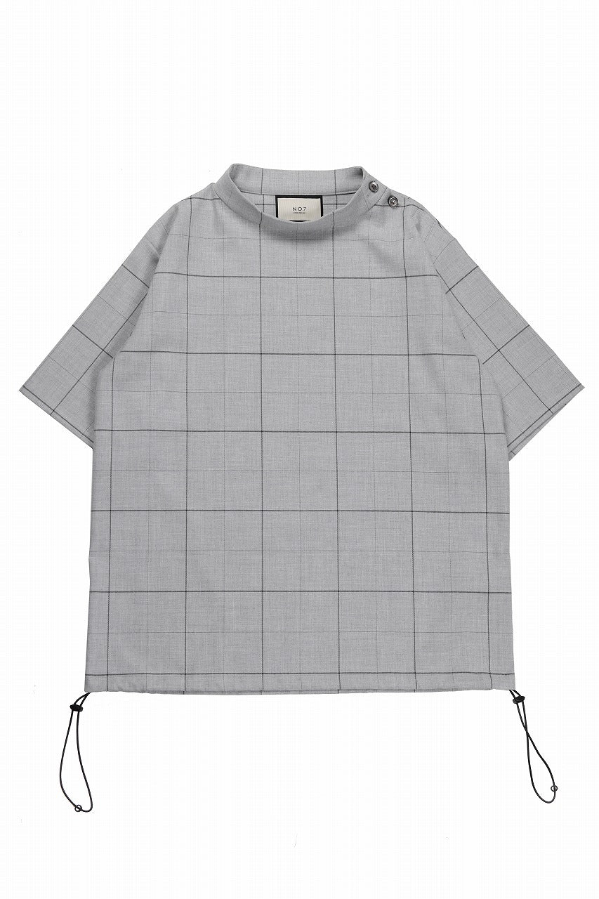 N/07 exclusive MOCK NECK HALF SLEEVE PULLOVER / WINDOWPANE
