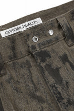 画像をギャラリービューアに読み込む, OPPOSE DUALITY 10POCKET PANEL DENIM TROUSERS / HAND PAINTED ACRYLIC RESIN (DIRT GREEN)