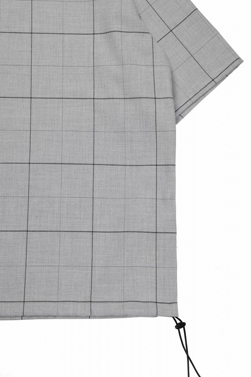 N/07 exclusive MOCK NECK HALF SLEEVE PULLOVER / WINDOWPANE CHECK TR TWILL (GREY)