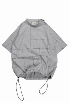 画像をギャラリービューアに読み込む, N/07 exclusive MOCK NECK HALF SLEEVE PULLOVER / WINDOWPANE CHECK TR TWILL (GREY)