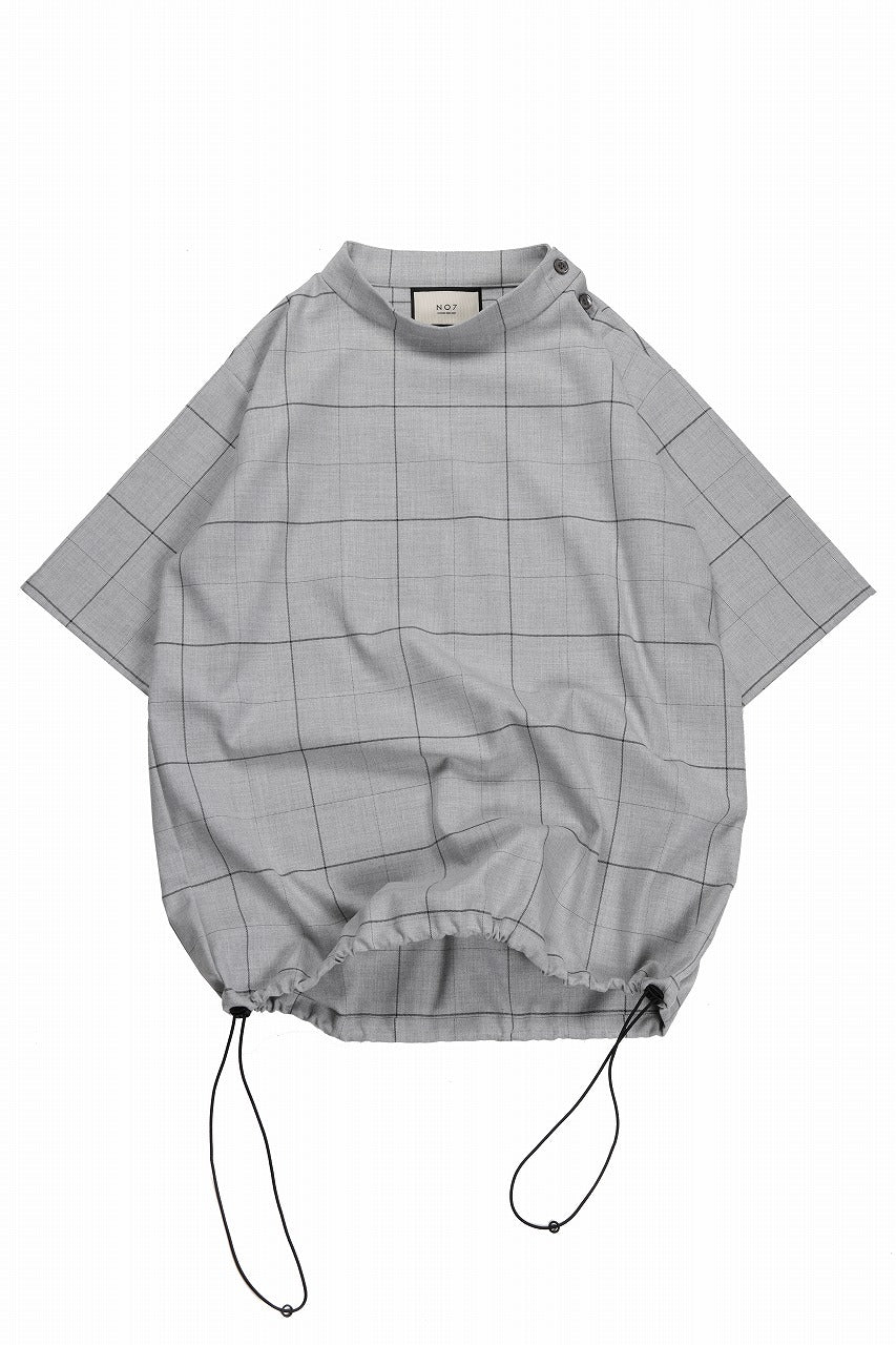 N/07 exclusive MOCK NECK HALF SLEEVE PULLOVER / WINDOWPANE