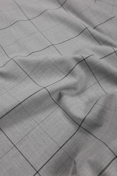 画像をギャラリービューアに読み込む, N/07 exclusive MOCK NECK HALF SLEEVE PULLOVER / WINDOWPANE CHECK TR TWILL (GREY)
