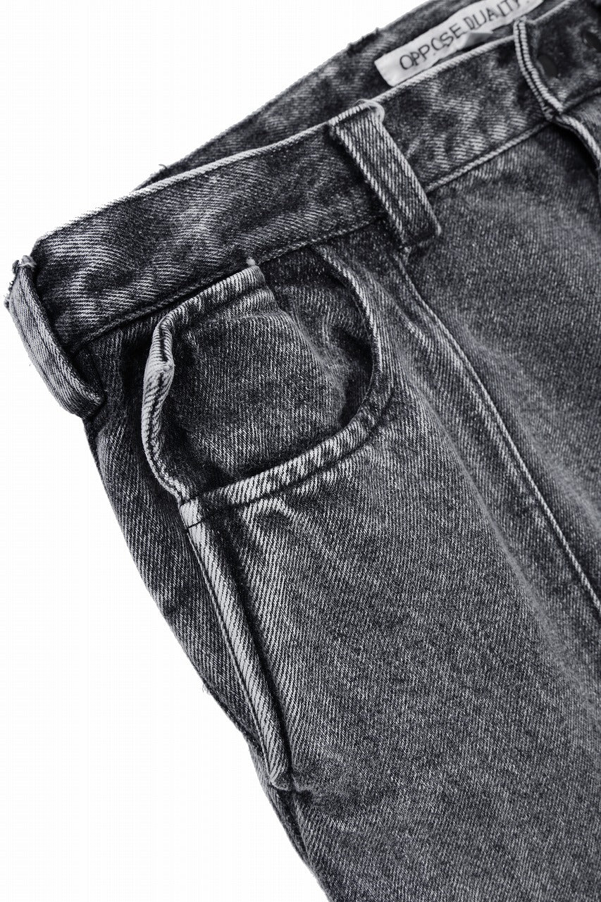 OPPOSE DUALITY 10POCKET PANEL DENIM TROUSERS / WASH EFFECTED (WASH BLACK)