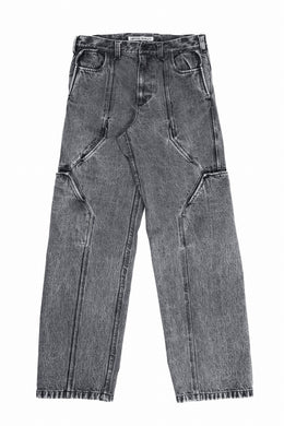 OPPOSE DUALITY 10 POCKET PANEL DENIM TROUSERS / WASH EFFECTED (WASH BLACK)