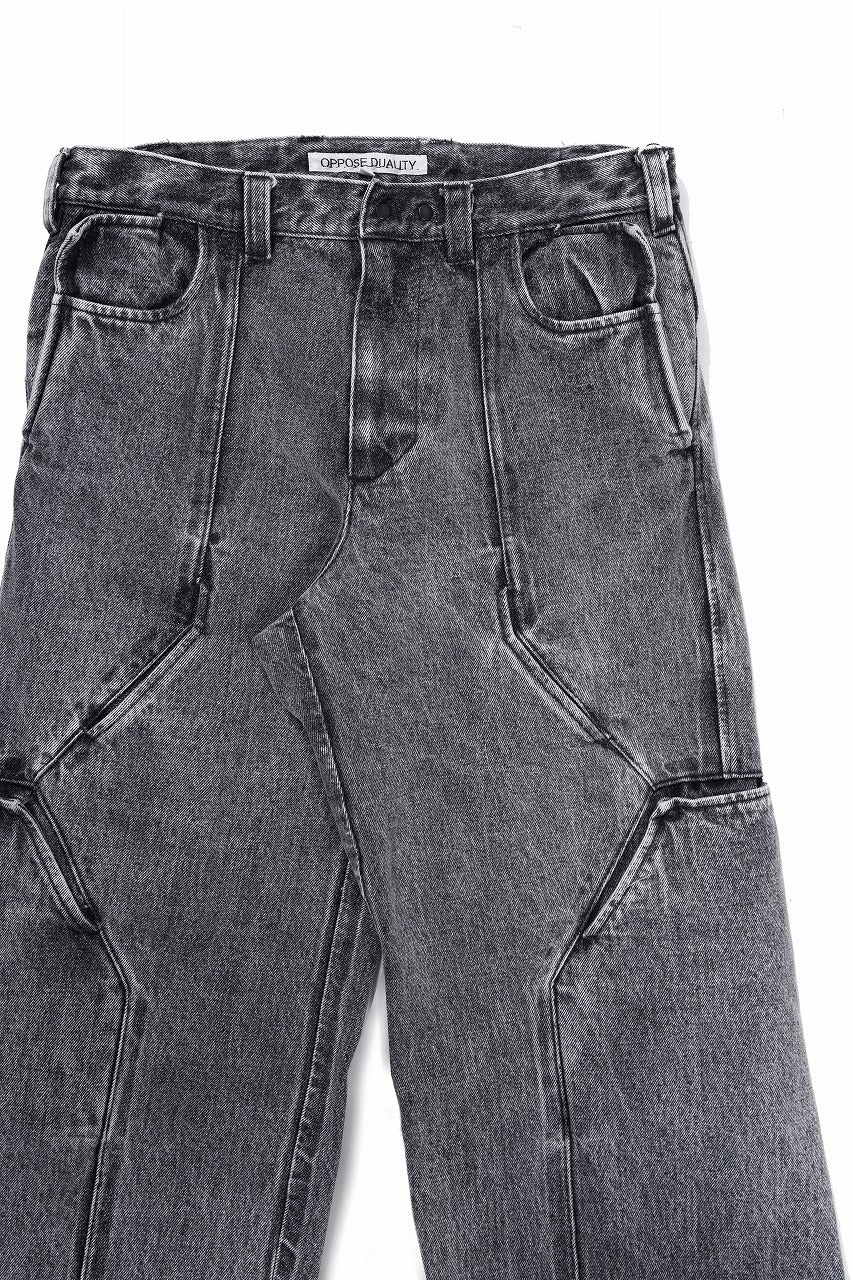 OPPOSE DUALITY 10POCKET PANEL DENIM TROUSERS / WASH EFFECTED (WASH BLACK)