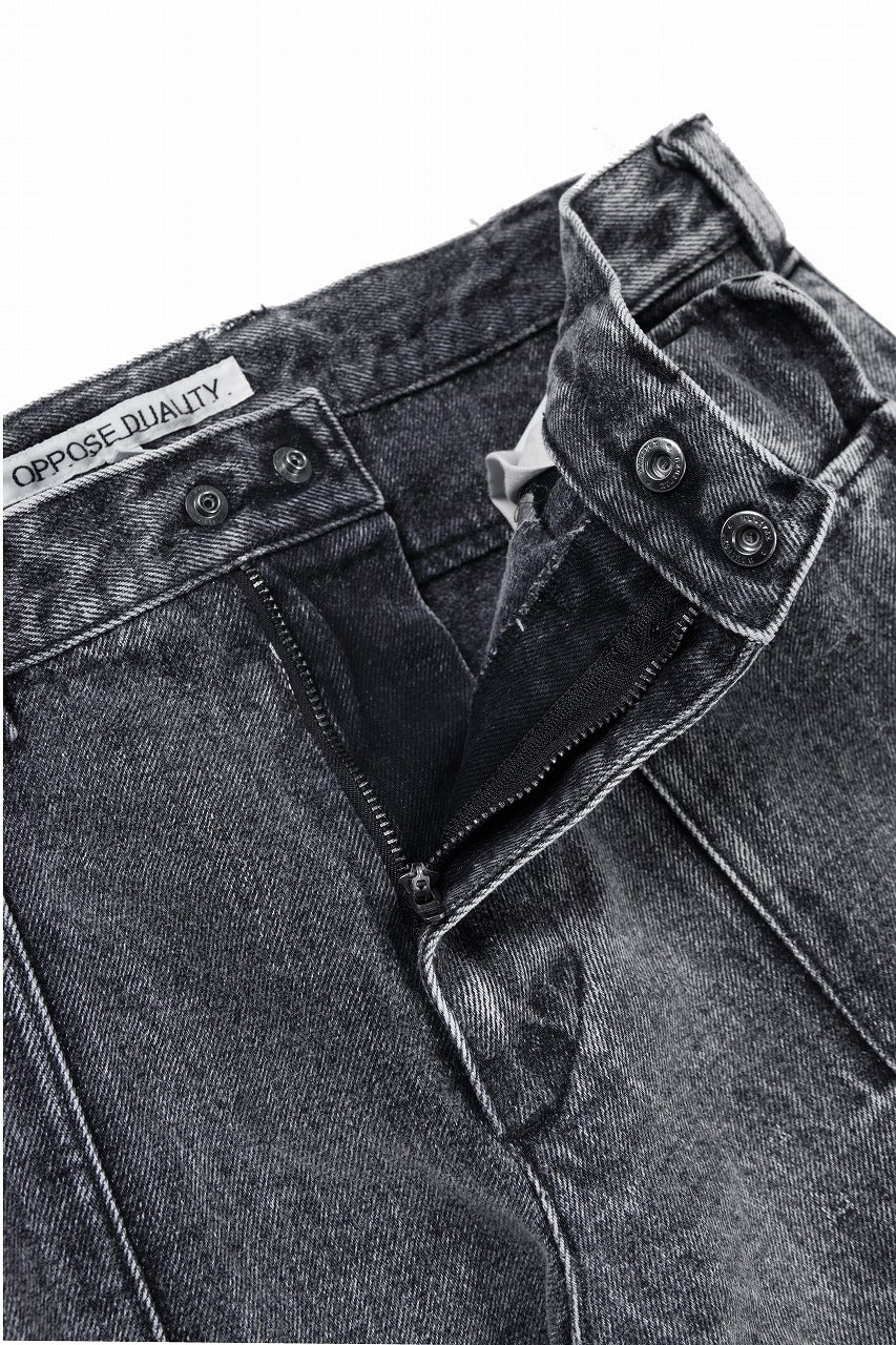 OPPOSE DUALITY 10POCKET PANEL DENIM TROUSERS / WASH EFFECTED (WASH BLACK)