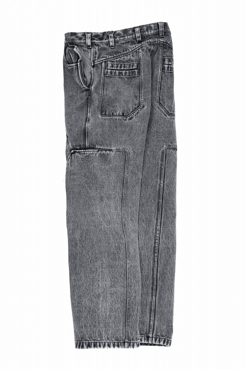 OPPOSE DUALITY 10POCKET PANEL DENIM TROUSERS / WASH EFFECTED (WASH BLACK)