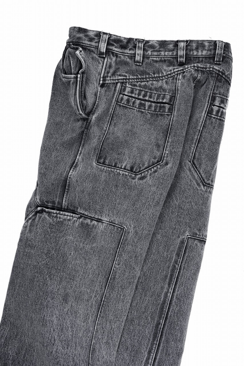 OPPOSE DUALITY 10POCKET PANEL DENIM TROUSERS / WASH EFFECTED (WASH BLACK)