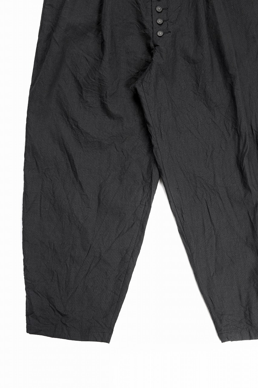 KLASICA "VICTOR" BACK SEAM TAPERED TROUSERS / "END ON END" SUPER 120's WOOL x HEMP (MATT BLACK)