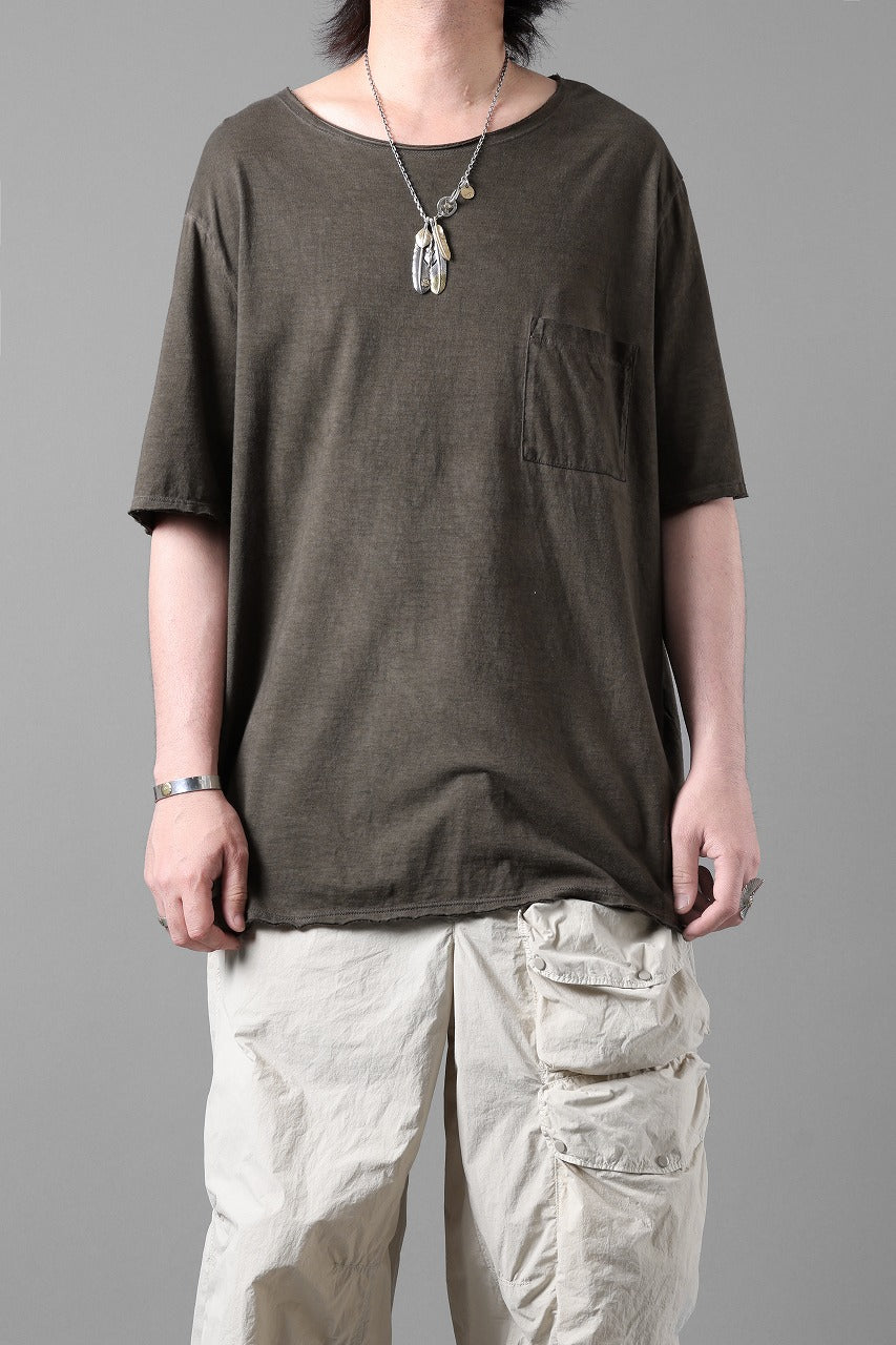 daub DYEING OVERSIZE T-SHIRT WITH POCKET / C.JERSEY (BROWN)