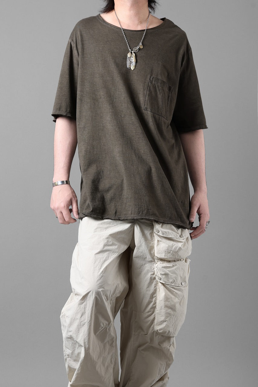 daub DYEING OVERSIZE T-SHIRT WITH POCKET / C.JERSEY (BROWN)