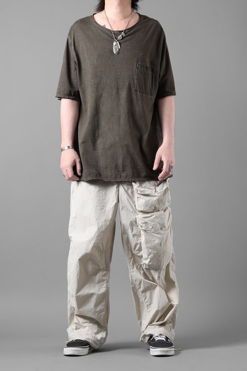 daub DYEING OVERSIZE T-SHIRT WITH POCKET / C.JERSEY (BROWN)