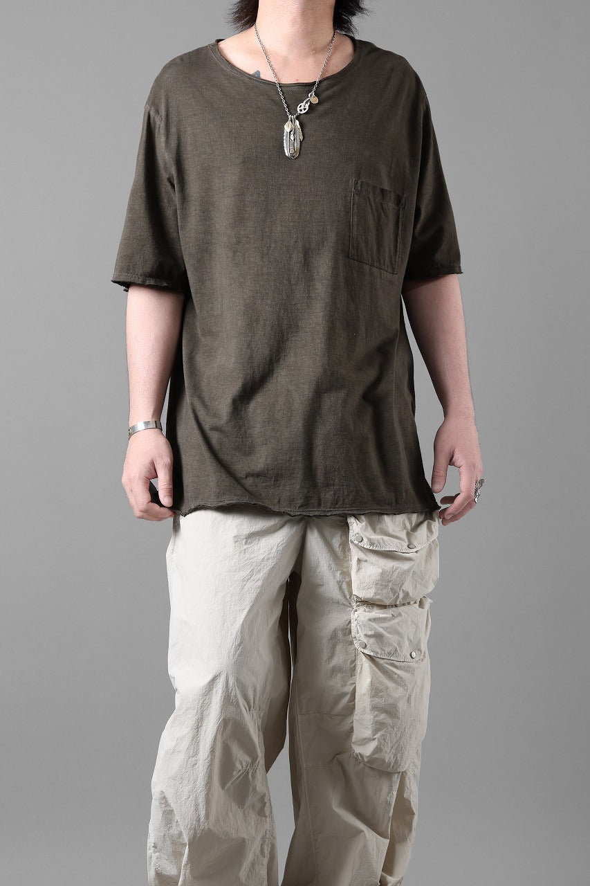 daub DYEING OVERSIZE T-SHIRT WITH POCKET / C.JERSEY (BROWN)