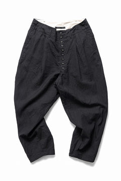 画像をギャラリービューアに読み込む, KLASICA &quot;VICTOR&quot; BACK SEAM TAPERED TROUSERS / &quot;END ON END&quot; SUPER 120&#39;s WOOL x HEMP (MATT BLACK)