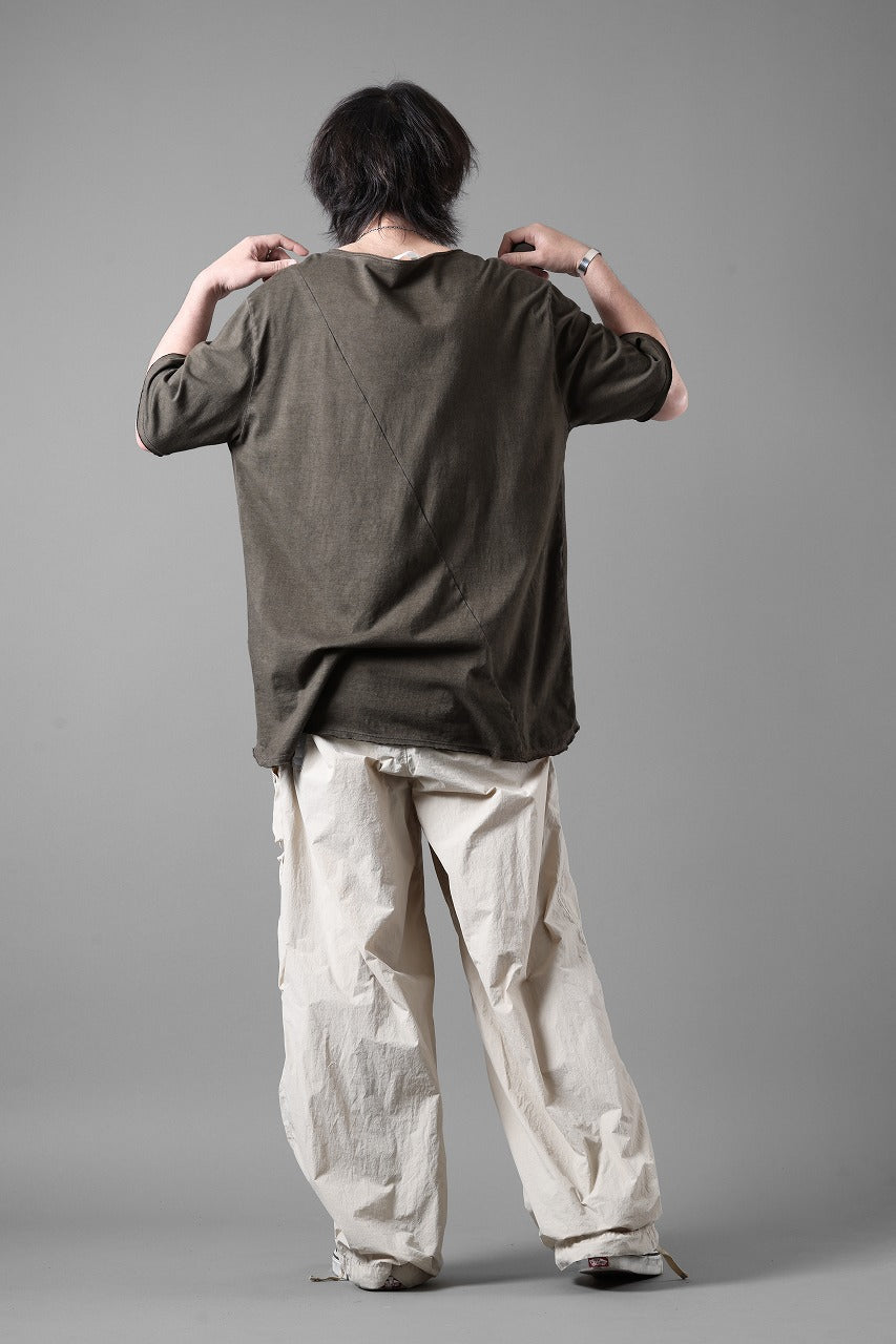 daub DYEING OVERSIZE T-SHIRT WITH POCKET / C.JERSEY (BROWN)