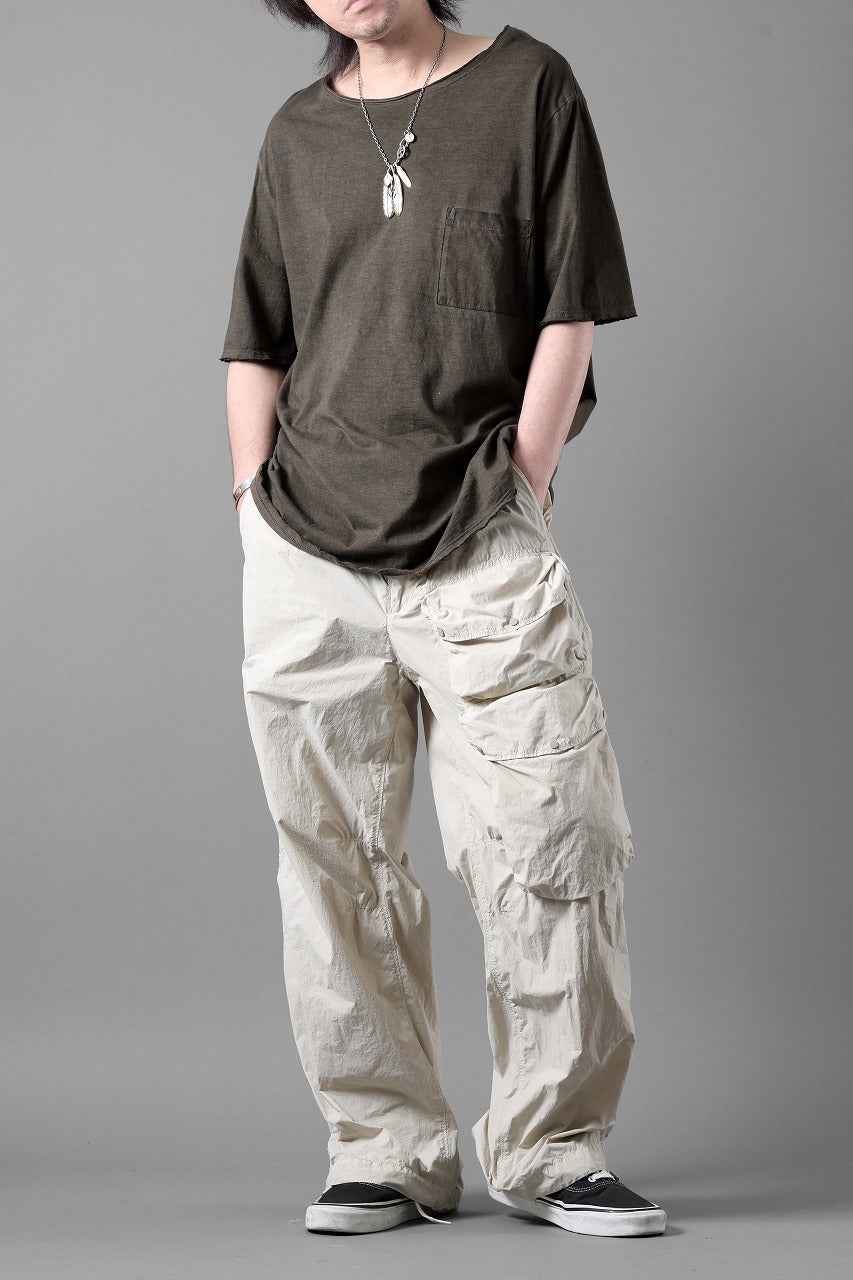 daub DYEING OVERSIZE T-SHIRT WITH POCKET / C.JERSEY (BROWN)