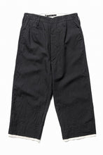 画像をギャラリービューアに読み込む, KLASICA &quot;GALWAY&quot; CUT OFF BOLD STRAIGHT TROUSERS / &quot;END ON END&quot; SUPER 120&#39;s WOOL x HEMP (MATT BLACK)