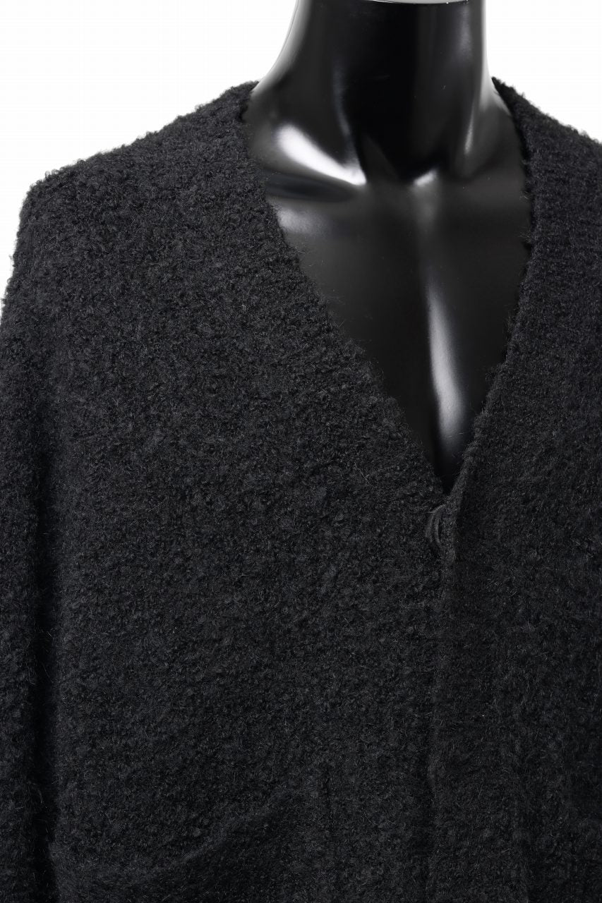 th products Inflated Cardigan / 1/4.5 kasuri loop knit (black)の