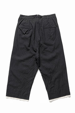 画像をギャラリービューアに読み込む, KLASICA &quot;GALWAY&quot; CUT OFF BOLD STRAIGHT TROUSERS / &quot;END ON END&quot; SUPER 120&#39;s WOOL x HEMP (MATT BLACK)