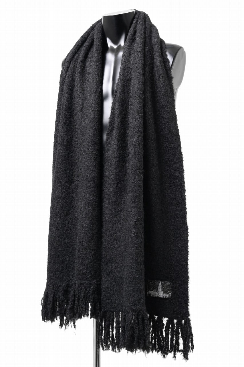 Load image into Gallery viewer, th products Inflated Scarf / 1/4.5 kasuri loop knit (black)