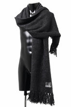 Load image into Gallery viewer, th products Inflated Scarf / 1/4.5 kasuri loop knit (black)
