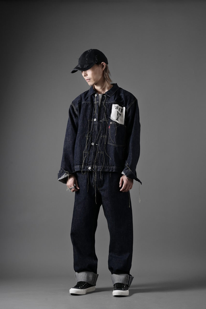 FULLCOUNT WWⅡ Model Brown Cotton Denim Pants / 13.7oz Zimbabwe Selvedge Denim (INDIGO BLUE / ONE WAHED)