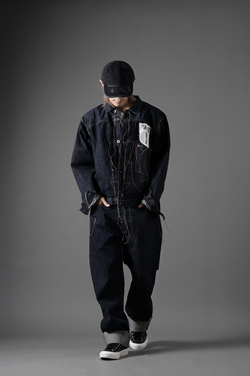 FULLCOUNT WWⅡ Model Brown Cotton Denim Pants / 13.7oz Zimbabwe Selvedge Denim (INDIGO BLUE / ONE WAHED)