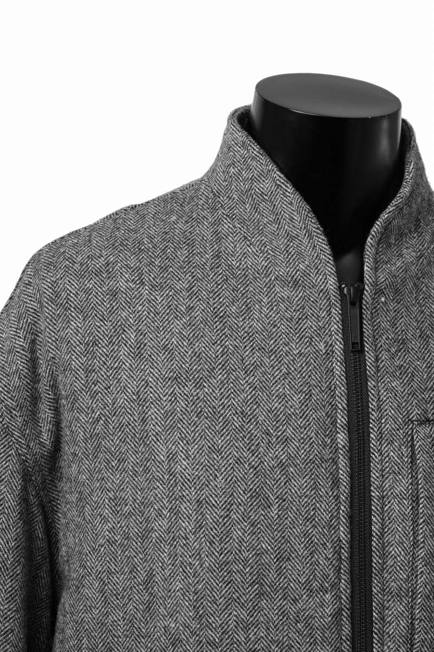 Load image into Gallery viewer, th products 3D Collar MA-1 / herringbone tweed (gray)