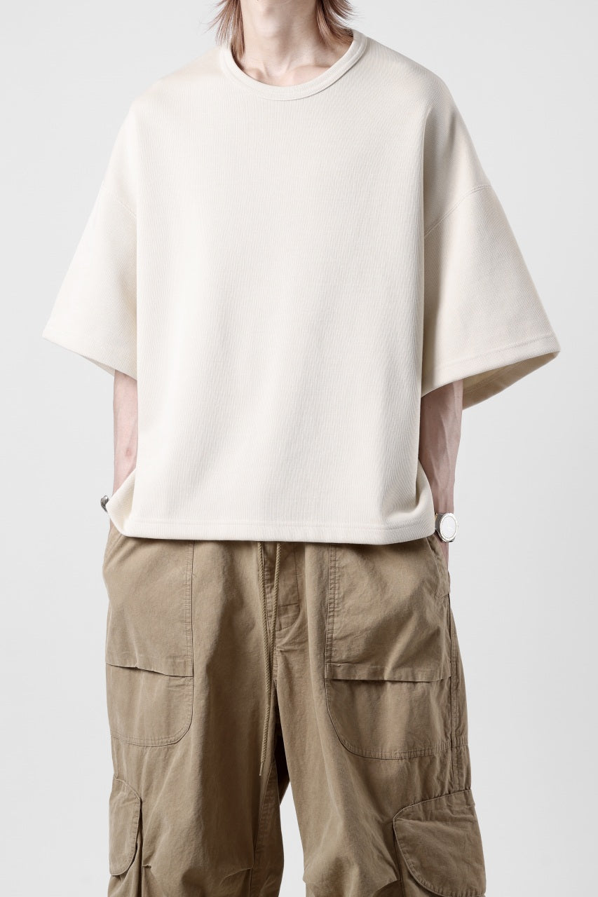 N/07 OVERSIZE TOP / RIBBED CARDBOARD KNIT JERSEY (IVORY)