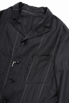 画像をギャラリービューアに読み込む, KLASICA exclusive &quot;KLING&quot; SINGLE LAYER 3 POCKET BLAZER / LIGHT WEIGHT DARK RANDOM STRIPE RAMIE (IRON STRIPES)